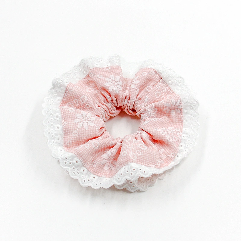 Pink Lace Scrunchie