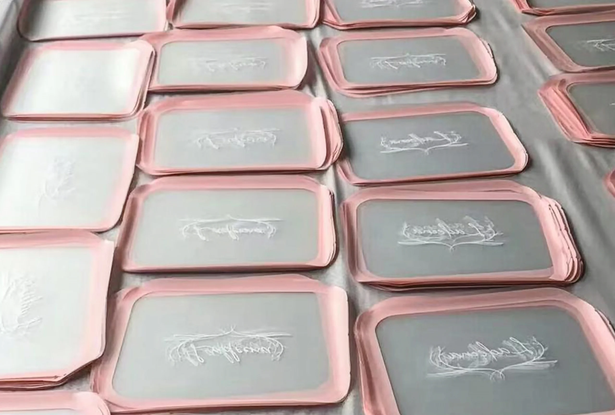 Silkscreen printed panels for private label bag manufacturing